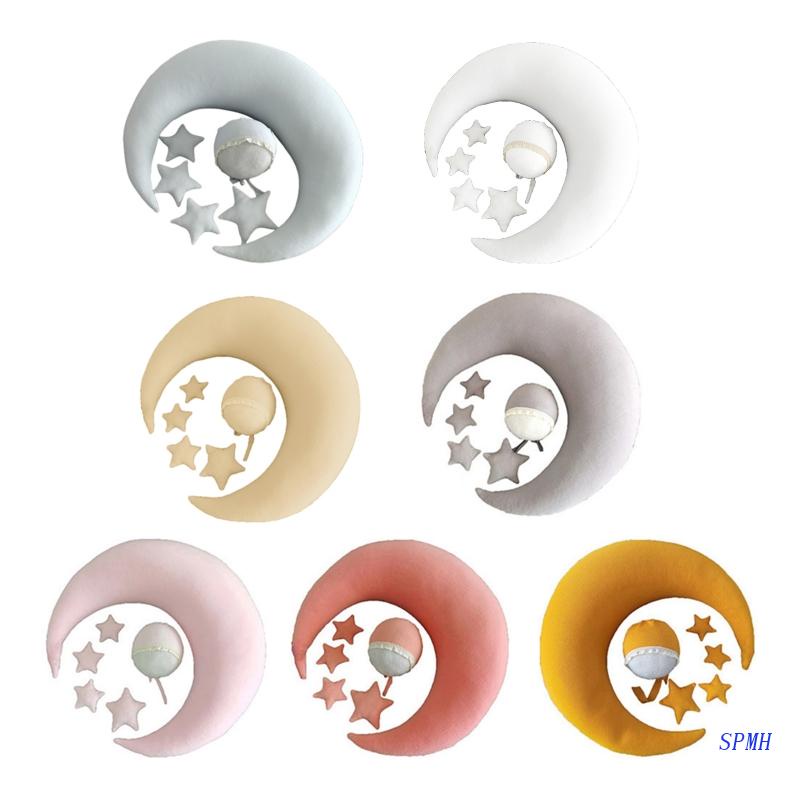 Bộ 6 Gối Hình Hạt Đậu / Ngôi Sao / Mặt Trăng Dùng Làm Đạo Cụ Chụp Ảnh Cho Bé Sơ