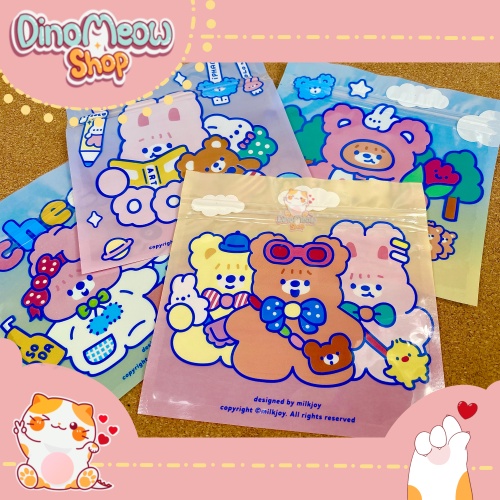 Bao bì squishy/ Túi zip chống nước/ Túi đựng đồ trong suốt Milkjoy dễ thương