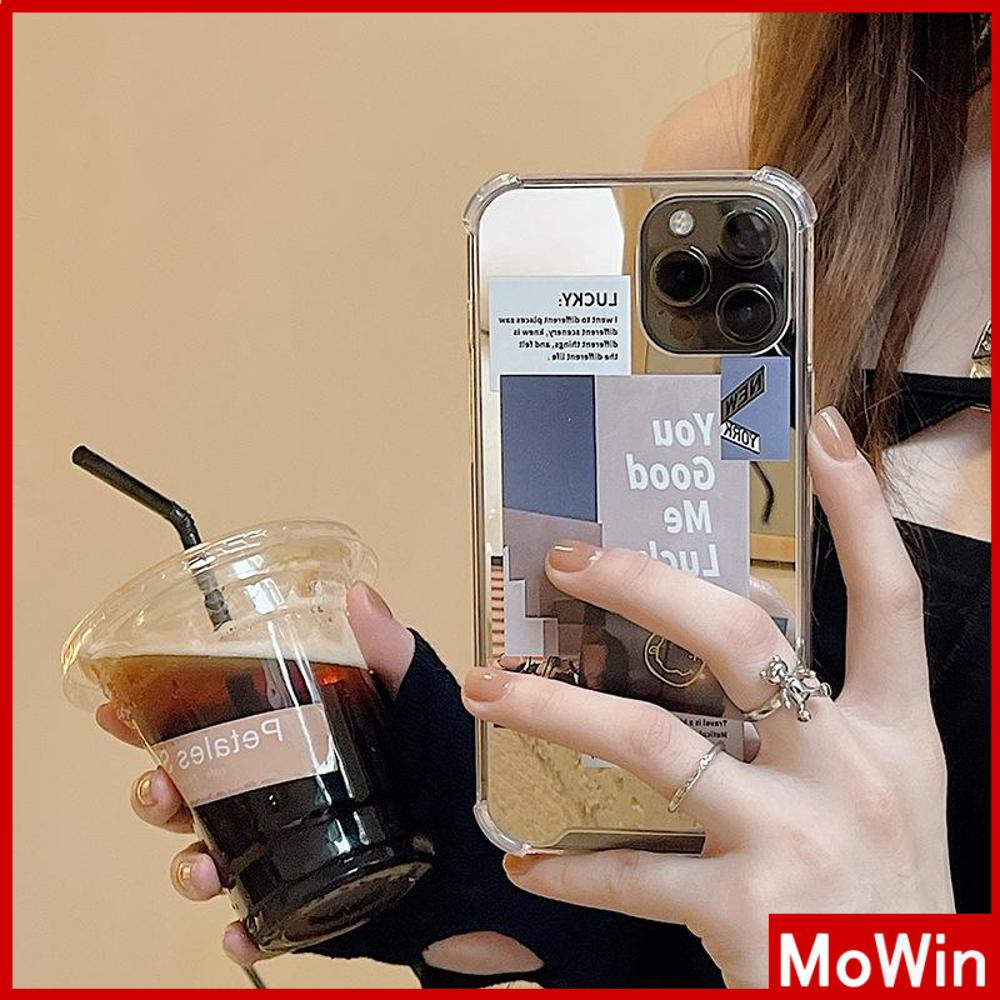 Ốp điện thoại acrylic tráng gương HD có túi khí chống sốc in hình tạp chí thích hợp cho iPhone 11 12 13 PMax 7 Plus Xr