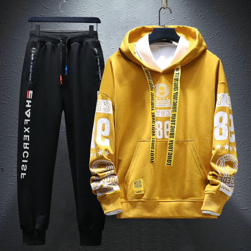 Bộ Đồ Nỉ Nam Áo Hoodies Phối Chữ Kết Hợp Quần Jogger Trẻ Trung SET NAM 9000076