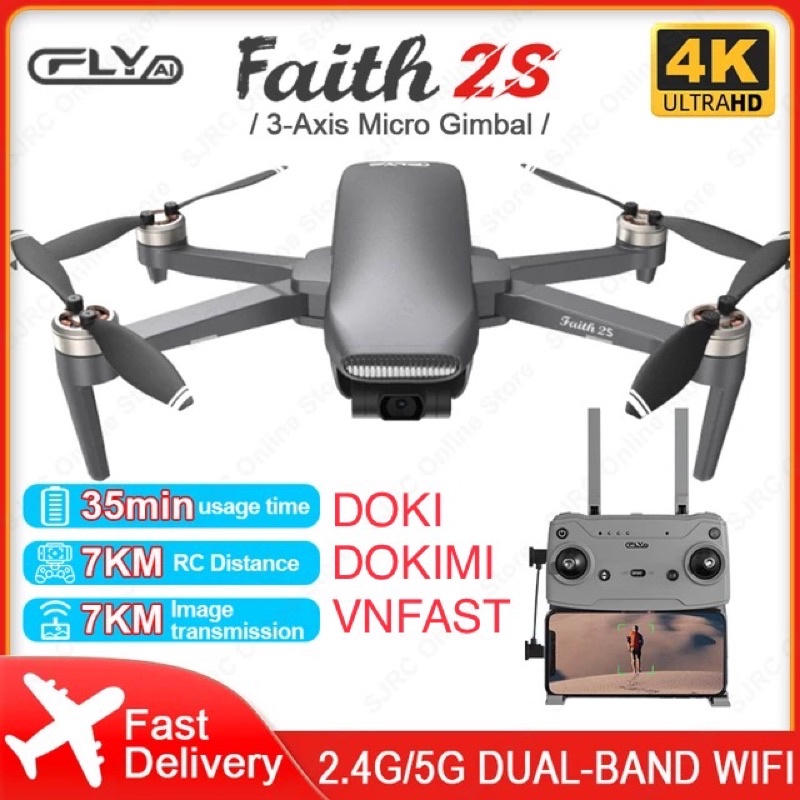 Flycam Cfly Faith 2 Pro 2023  - Faith 2 Se - FAITH 2 PLUS - Faith 2S 7Km 2022 - Camera 4K - 32 phút - BH 3Tháng