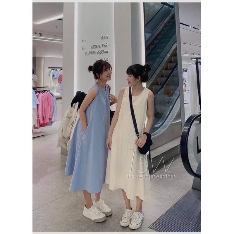 Đầm - Váy sát nách dáng dài Style Korea