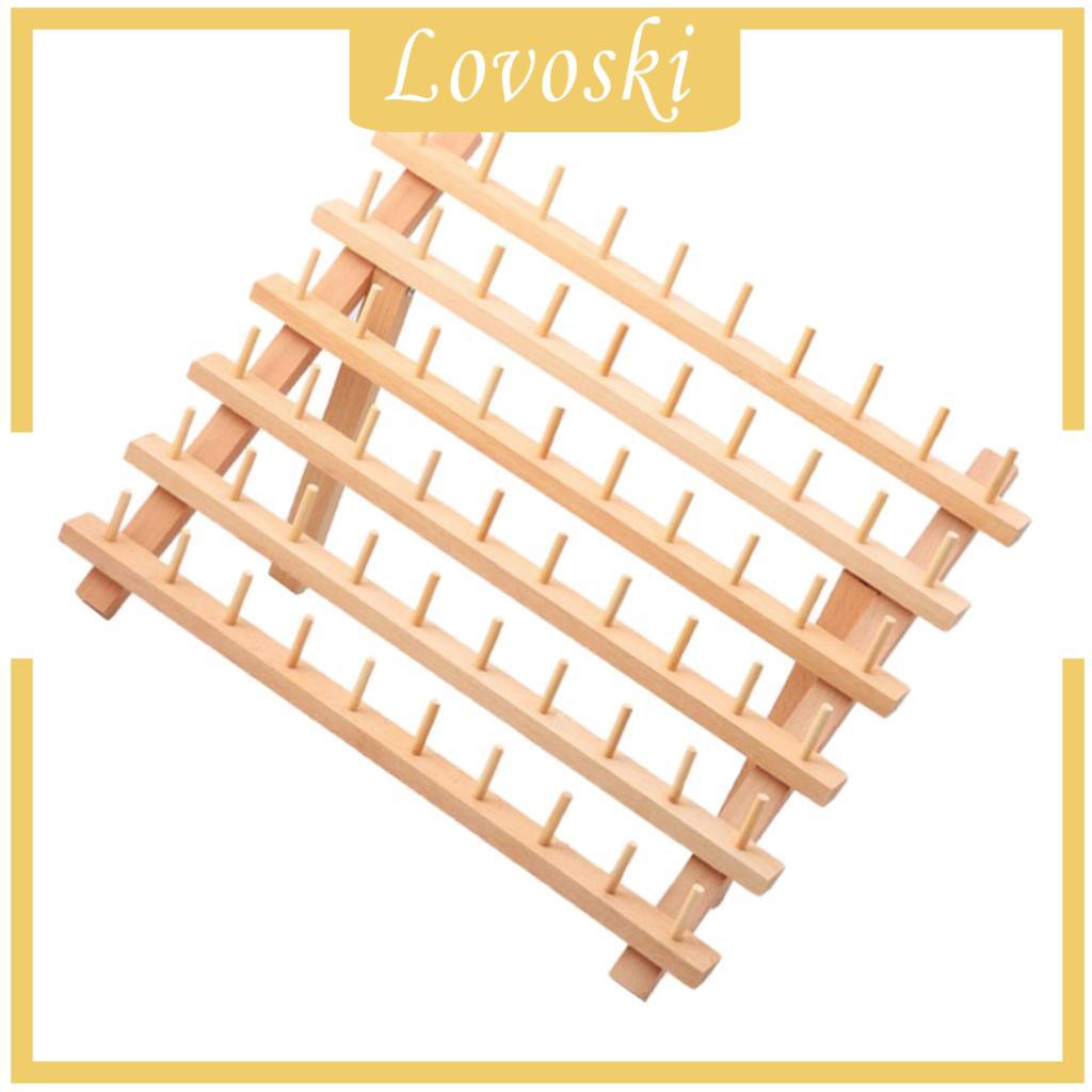 Giá Đỡ 60 Cuộn Chỉ Bằng Gỗ Tiện Dụng