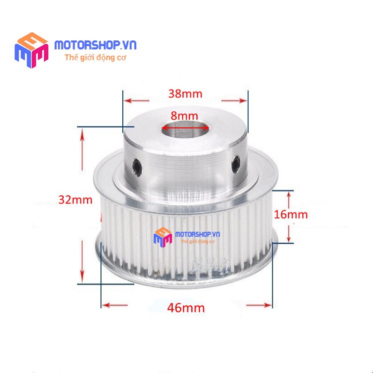 MTS Puly Bánh Răng Nhôm 5M 30 Răng Bản 16mm Trục 6mm, 8mm, 10mm