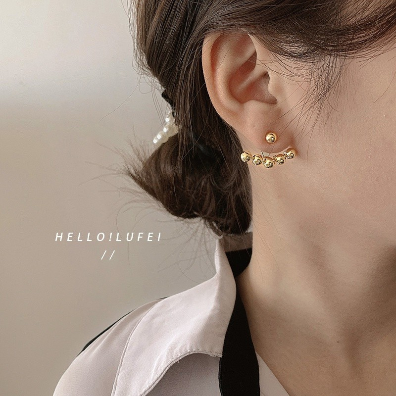 Bông tai bạc s925 hình hạt đậu đơn giản mới 2023