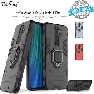 Shockproof Bumper Hard Cover Fashion Ring Stand Protective Phone Case For Xiaomi Redmi Note 8 Pro