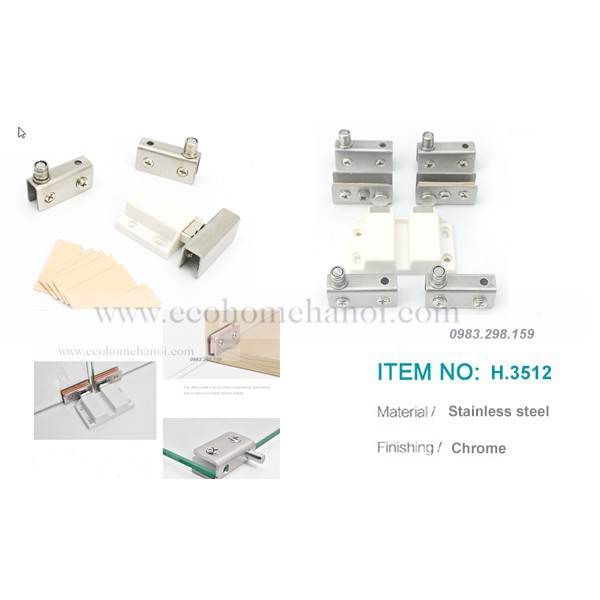 BẢN LỀ KẸP- XOAY CÁNH TỦ KÍNH NHẤN NHẢ- BẢN LỀ CÁNH KÍNH - Có ảnh thật