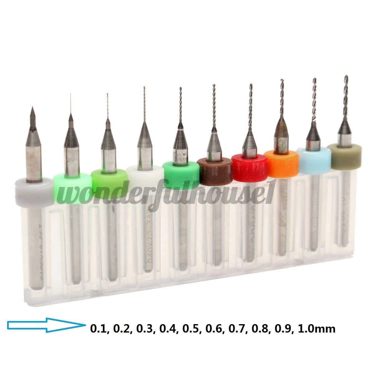 Set 10 Mũi Khoan Kích Thước 0.3mm - 1.2 mm / 0.1mm - 1.0mm