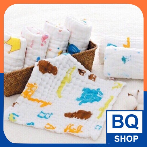 BQShop Set 5 khăn sữa Aden 6 lớp cao cấp 30x30cm