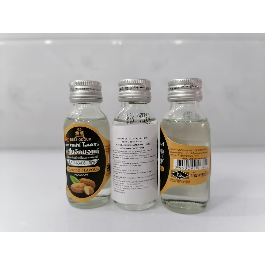 [Lọ nhỏ 30ml – HẠNH NHÂN] Hương thực phẩm [Thailand] BEST ODOUR Flavour Almond (halal) (cac-hk)