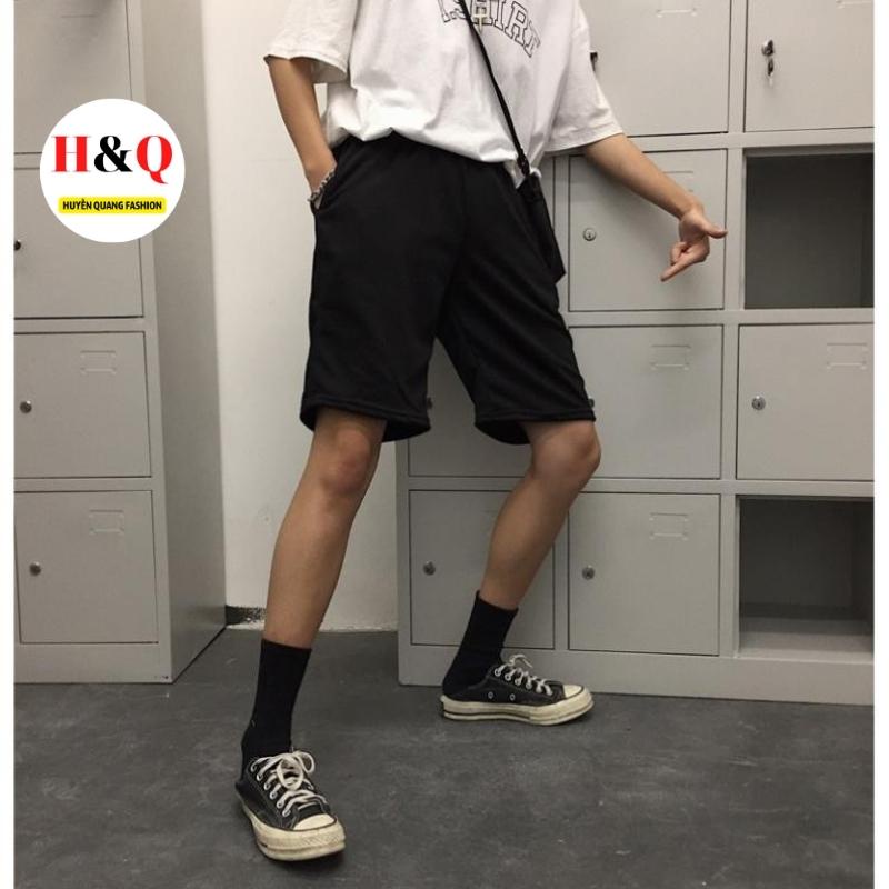 Quần Đùi Trơn Bazic Dài Form Rộng Unisex Thể Thao Chất Thun Mịn Mát_Huyền Quang