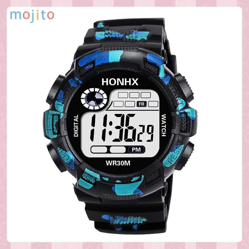 MOJITO Fashion Men Waterproof Wristwatch LED Camouflage Sports Electronic Watch