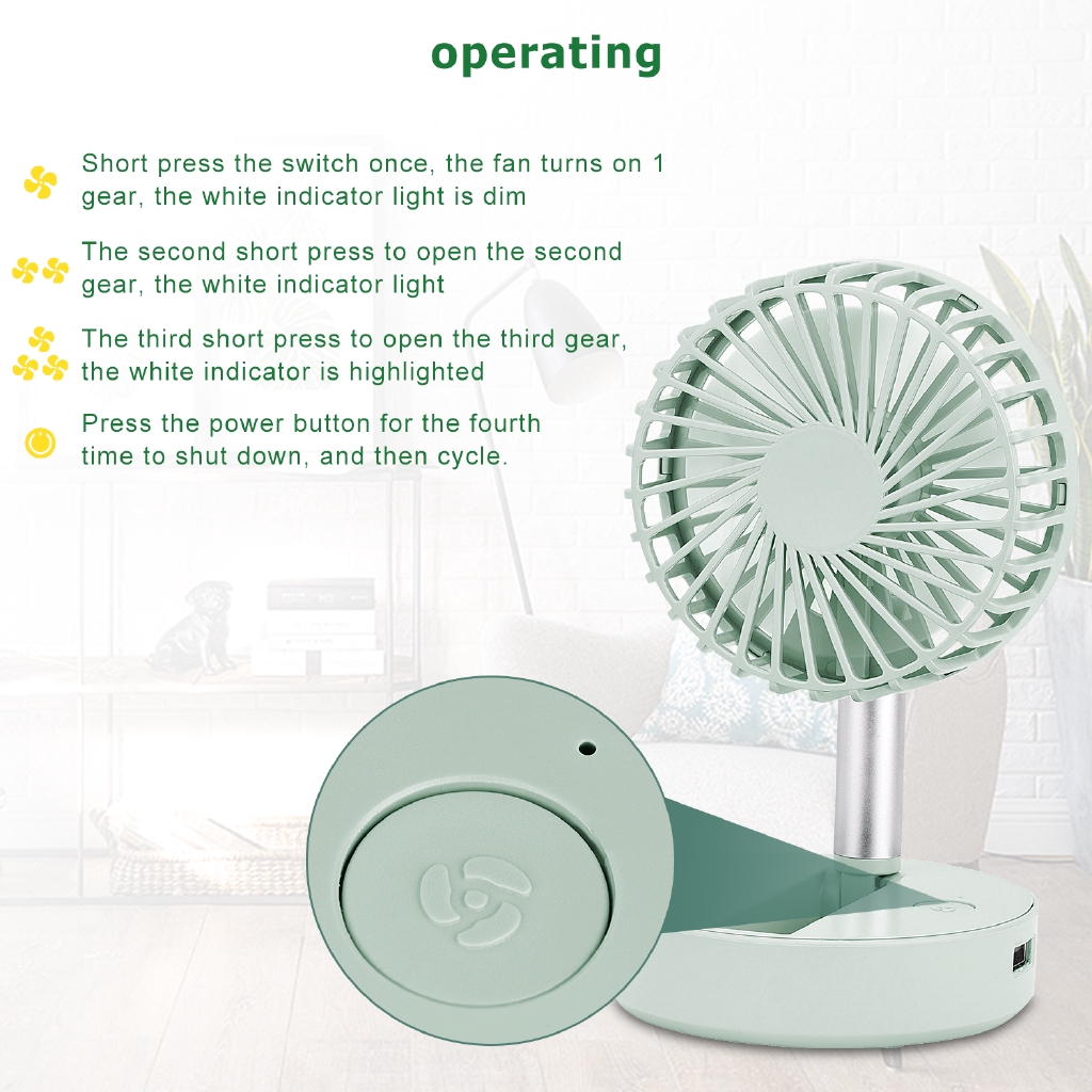 Folding Telescopic Mini Fan Mini USB Rechargeable Portable Dormitory Bed Office Desktop Remote Control High Wind Electric Fan