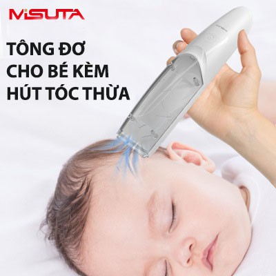 Tông đơ cắt tóc cho bé, kèm hút tóc Misuta, giúp bé không bị  dính tóc,hoạt động êm ái an toàn cao cấp