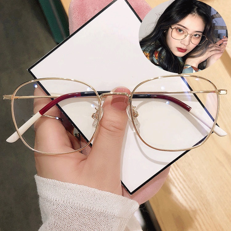 Kính cận gọng vuông chống tia bức xạ thời trang Hàn Quốc 1 độ - 6 độ tùy chọn dành cho nữ
