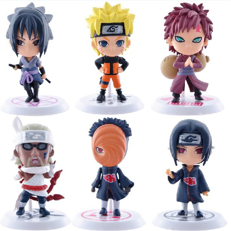Bộ 6 mô hình Naruto Shippuden chibi có bán lẻ nhân vật
