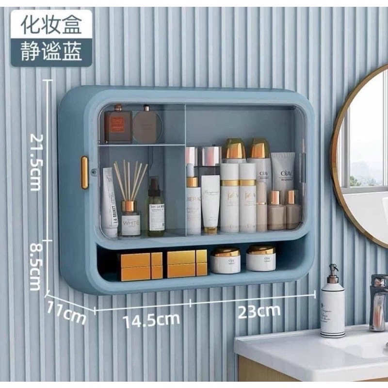 Tủ đựng mỹ phẩm treo tường cao cấp chống bụi đa năng, tủ thuốc gia đình tiện lợi