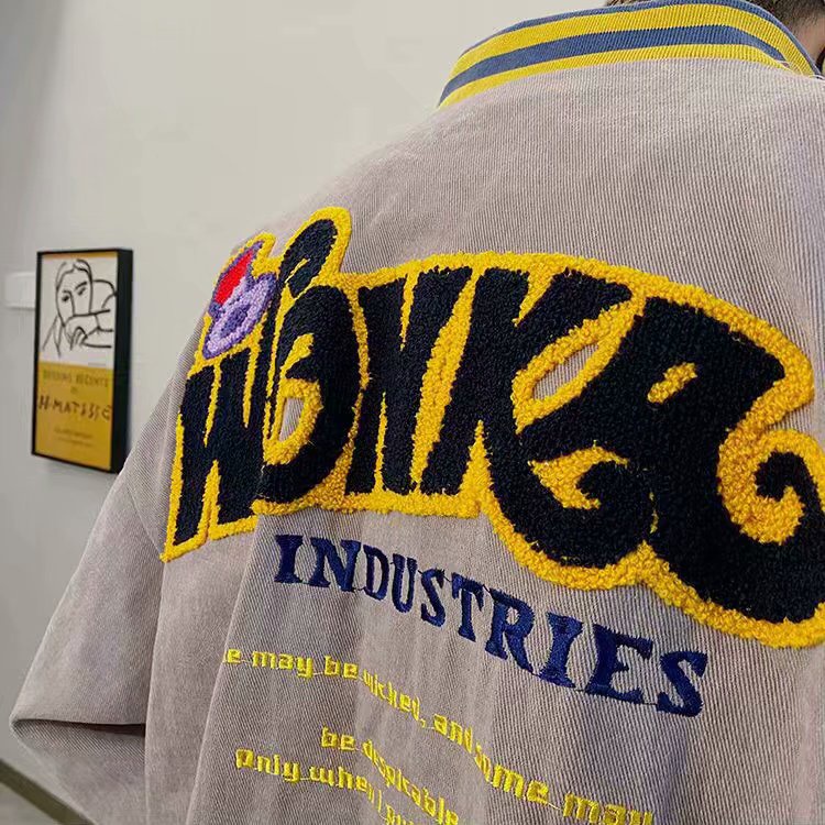 Áo khoác bomber thêu chữ phong cách thời trang nam nữ