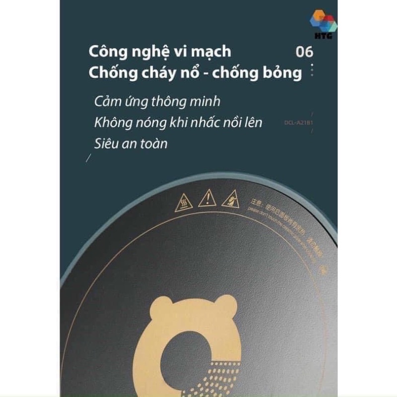 Bếp từ Bear tròn màu xanh cs 2100w DCL-A21B1
