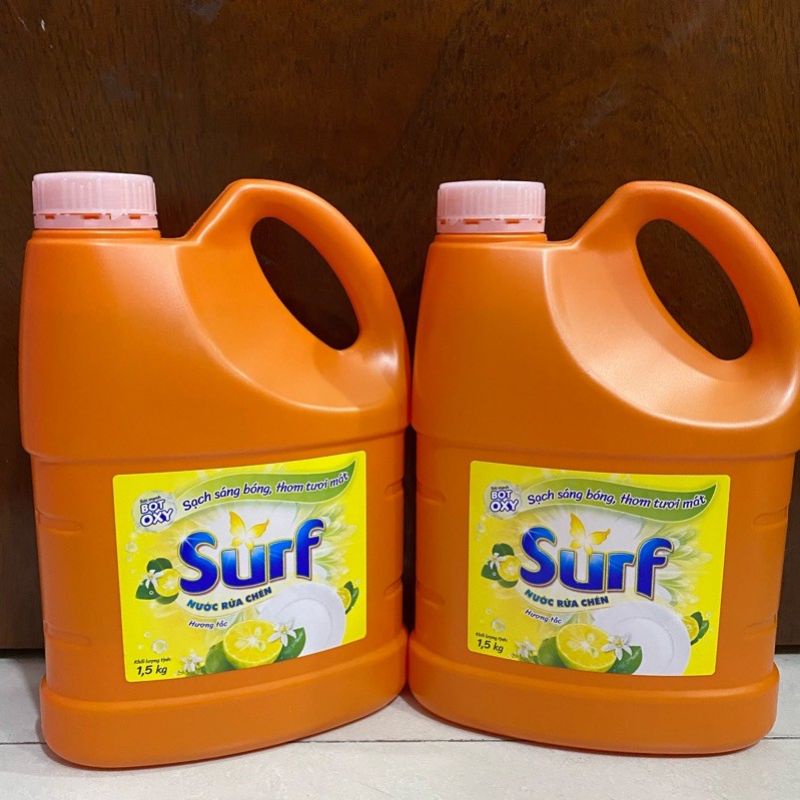 ⚡NƯỚC RỬA CHÉN SURF HƯƠNG TẮC  VÀ CHANH XẢ CAN 1,5KG