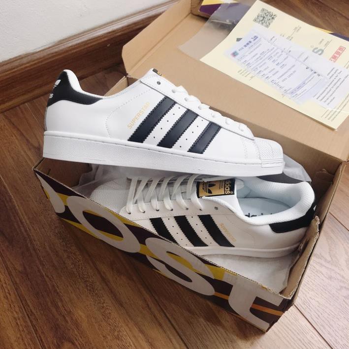 Giày thể thao adidas samba, mũi sò trắng + kem, giày nam nữ trắng superstar 3 sọc dễ phối đồ hot trend