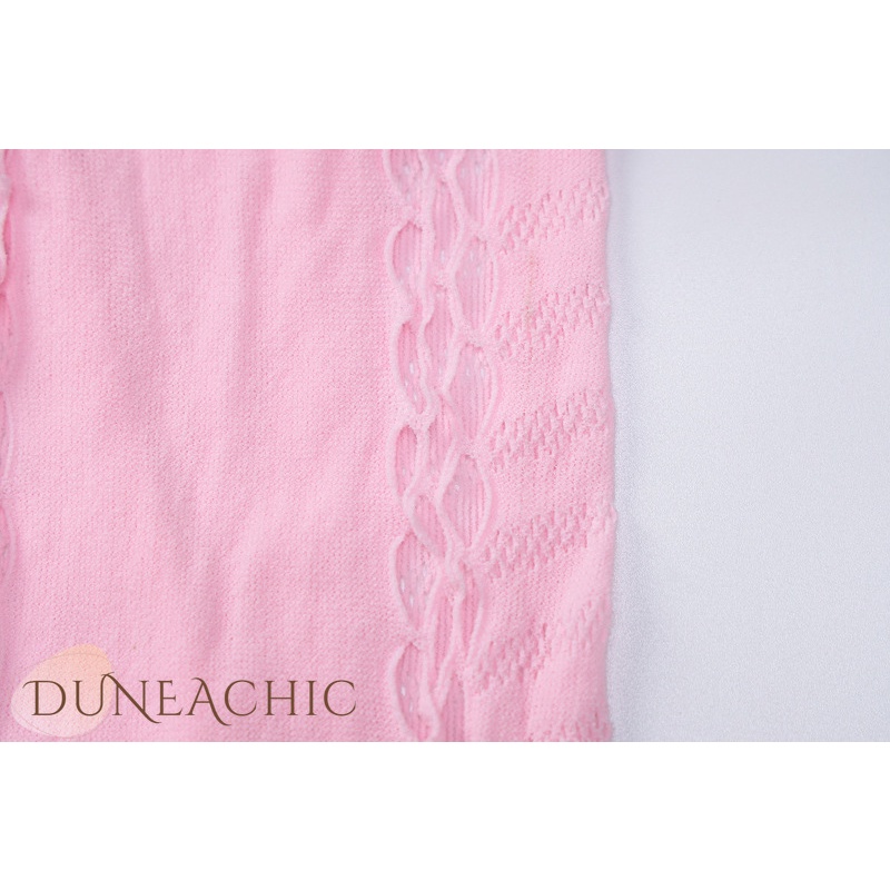 DUNEA Đầm Tay Ngắn Cổ Tròn Phối Lưới Quyến Rũ Thời Trang Dành Cho Nữ