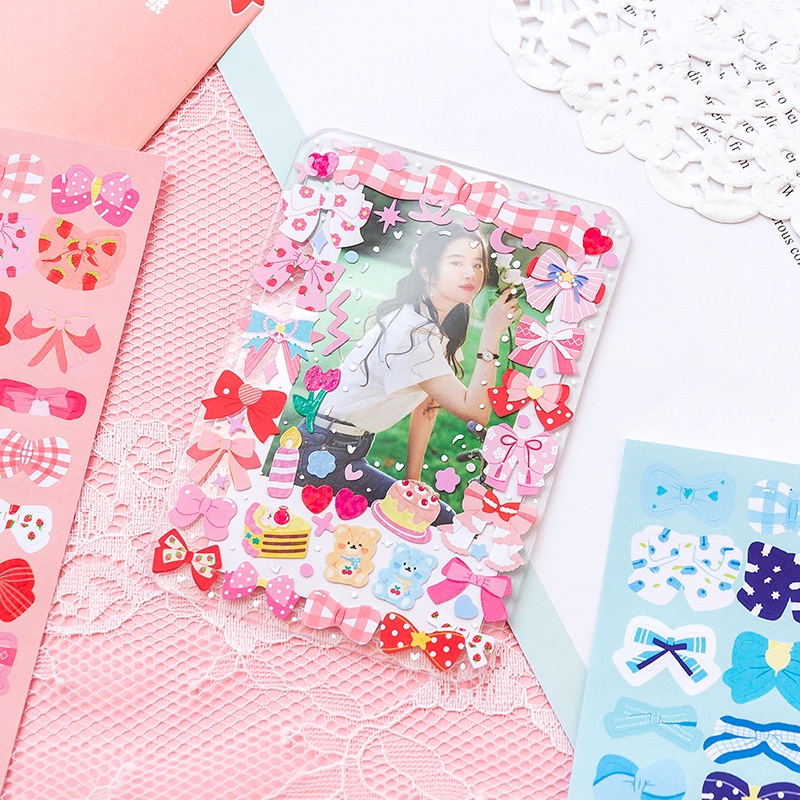 Set 2 Sticker Trang Trí Hình Nơ Đầy Màu Sắc
