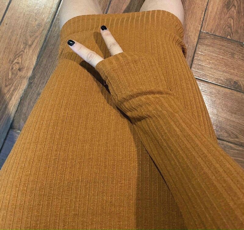 VÁy len tăm gân body dài tay nhiều màu