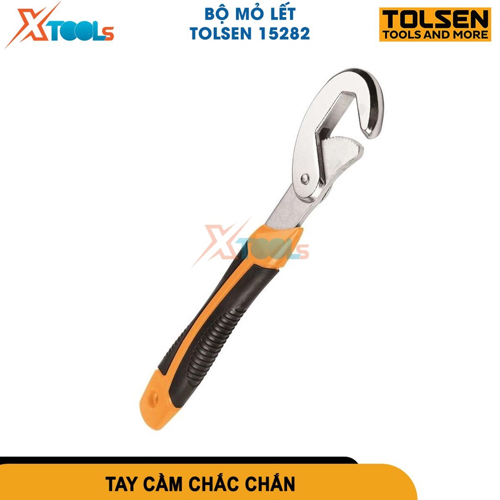 Bộ mỏ lết tự động đóng mở đa năng TOLSEN hợp kim thép siêu cứng chống rỉ mở bulong ốc vít [CHÍNH HÃNG][XTOOLS]