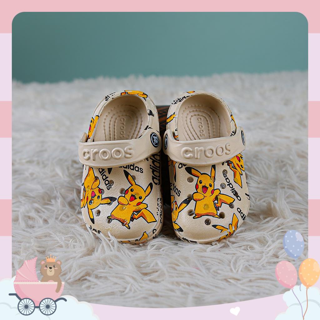 Dép Sục Trẻ Em in Hình Pikachu Size 3-10 Tháng Tuổi Siêu Nhẹ, Ôm Chân