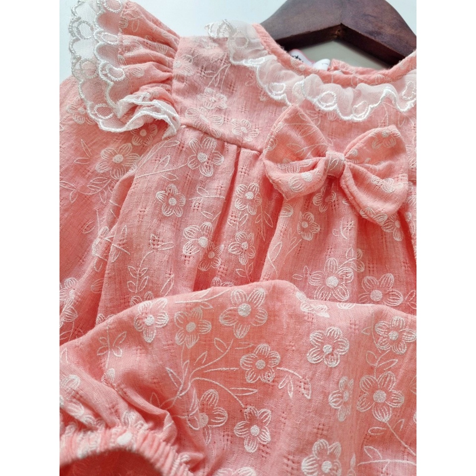 Bodysuit bé gái dễ thương 𝑻𝑨̣̆𝑵𝑮 𝑲𝑬̀𝑴 nơSu Shop-Body thôi nôi-đầy tháng