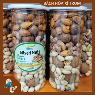 Hạt Dinh Dưỡng Mix Nuts 5 loại Óc chó vàng, Hạt điều, Macca, Hạt dẻ cười, Hạnh nhân 500g - Hàng Nhập Khẩu Thượng Hạng