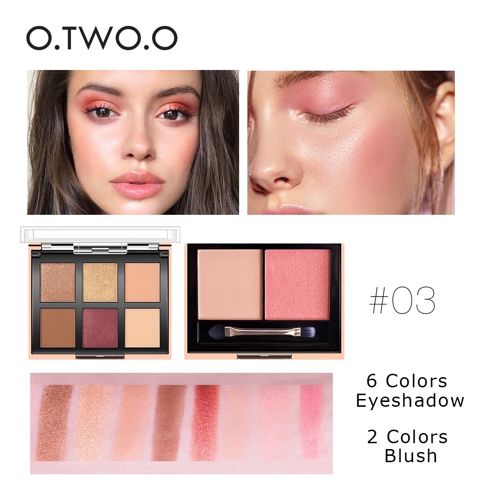 Bảng Phấn Mắt Và Phấn Má Hồng o.two.o 2 Trong 1 Trang Điểm Làm Đẹp 9982