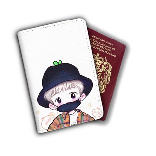 Ví bọc hộ chiếu (passport) hình chibi Baekhyun EXO - mã EXO00014 có in theo yêu cầu