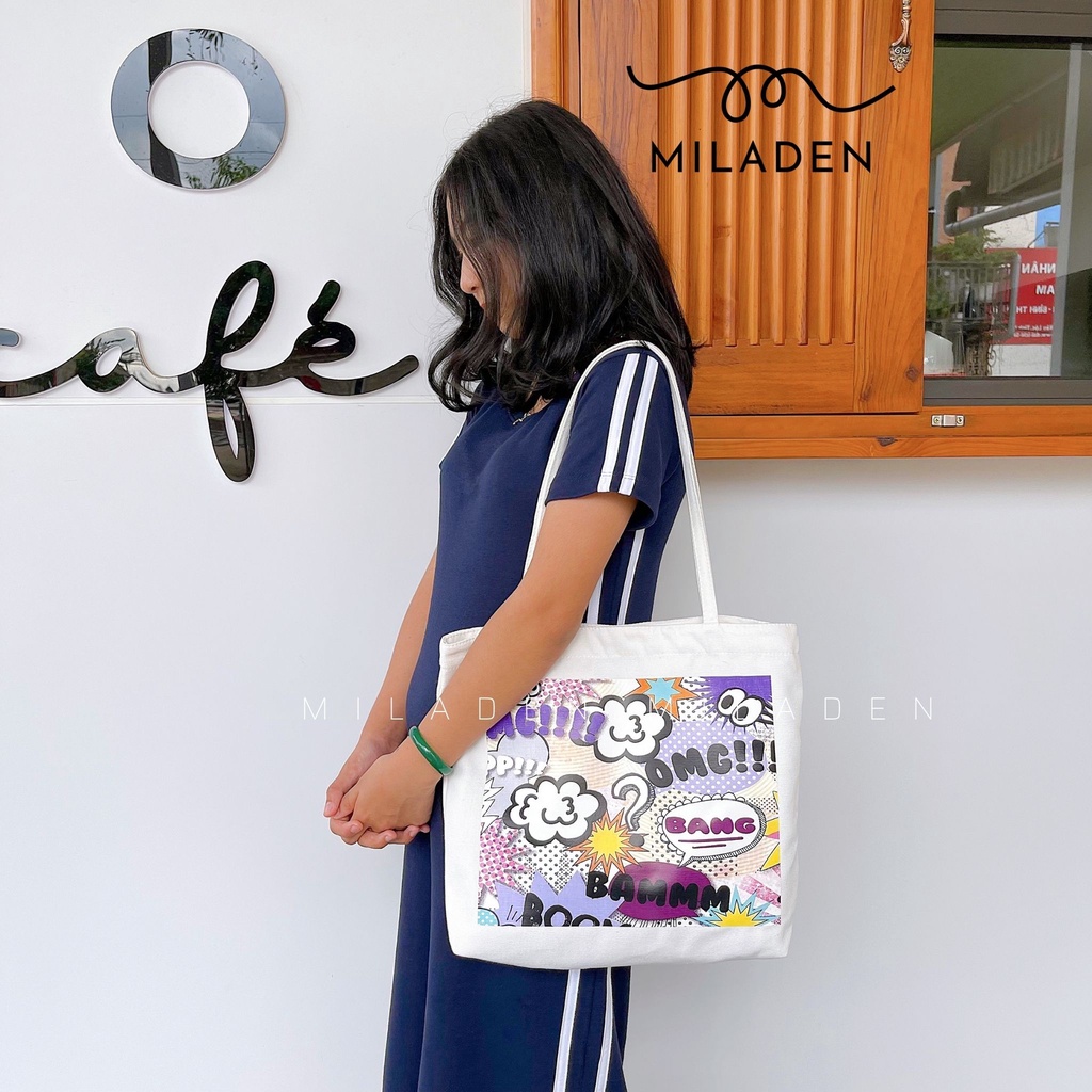 (TẶNG KÈM DEAL SHOCK TÚI RÚT 39K) Túi Vải Tote Canvas Cao Cấp OMG!!! Miladen.