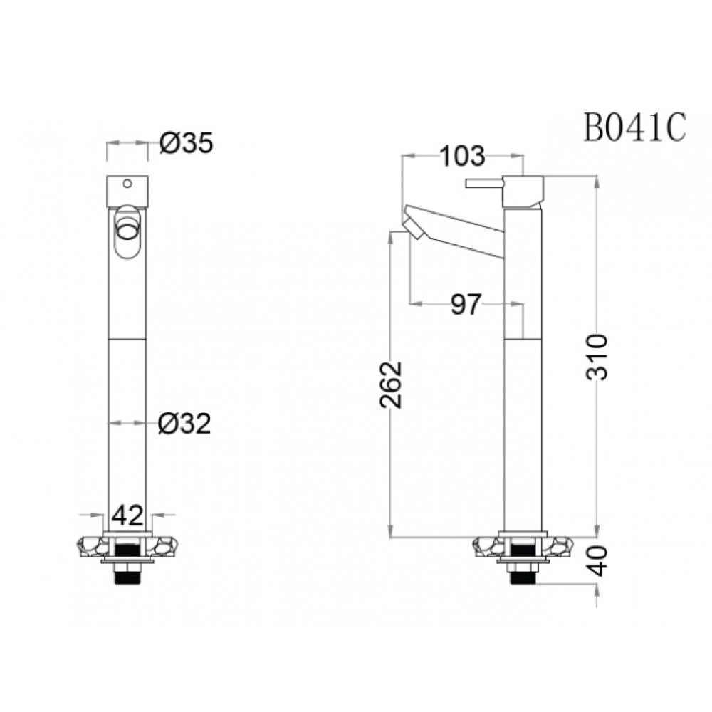 Vòi lavabo Lạnh - B041CU CAESAR