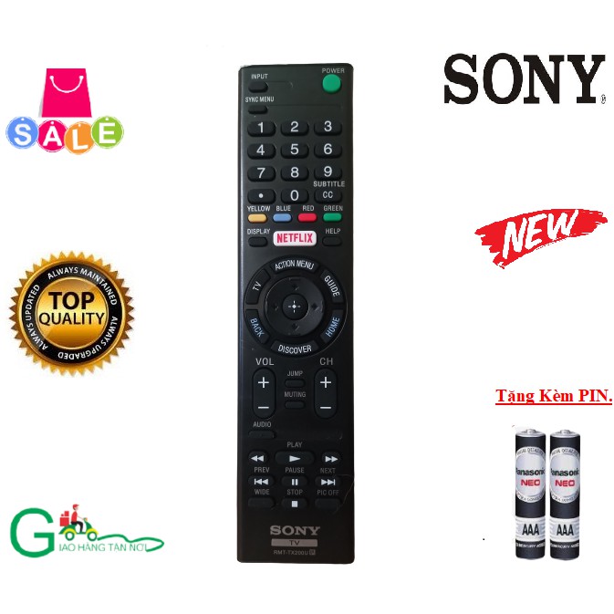 Điều khiển Tivi Sony RMT-TX200U TV Sony 32 40 43 49 50 55 65 inch W X S R LED SMART OLED-Hàng mới 100%-Chất lượng tốt