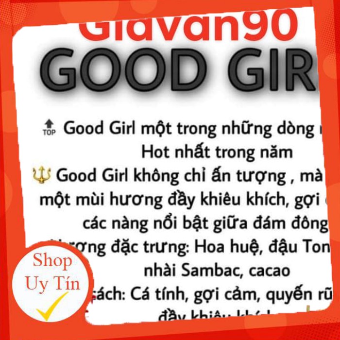 GOOD GIRL 💥CỰC HOT💥 nước hoa thể hiện phong cách cá tính, gợi cảm,quyến rũ | BigBuy360 - bigbuy360.vn