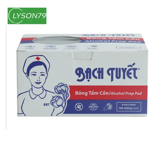 Bông tẩm cồn ( Bông bạch tuyết) hộp 100 miếng