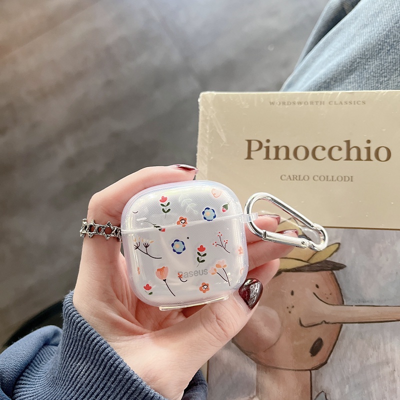 Vỏ Bảo Vệ Hộp Sạc Tai Nghe baseus bowie e3 tws e3 Bằng tpu Mềm Trong Suốt In Hoạt Hình snoopy Kèm Móc
