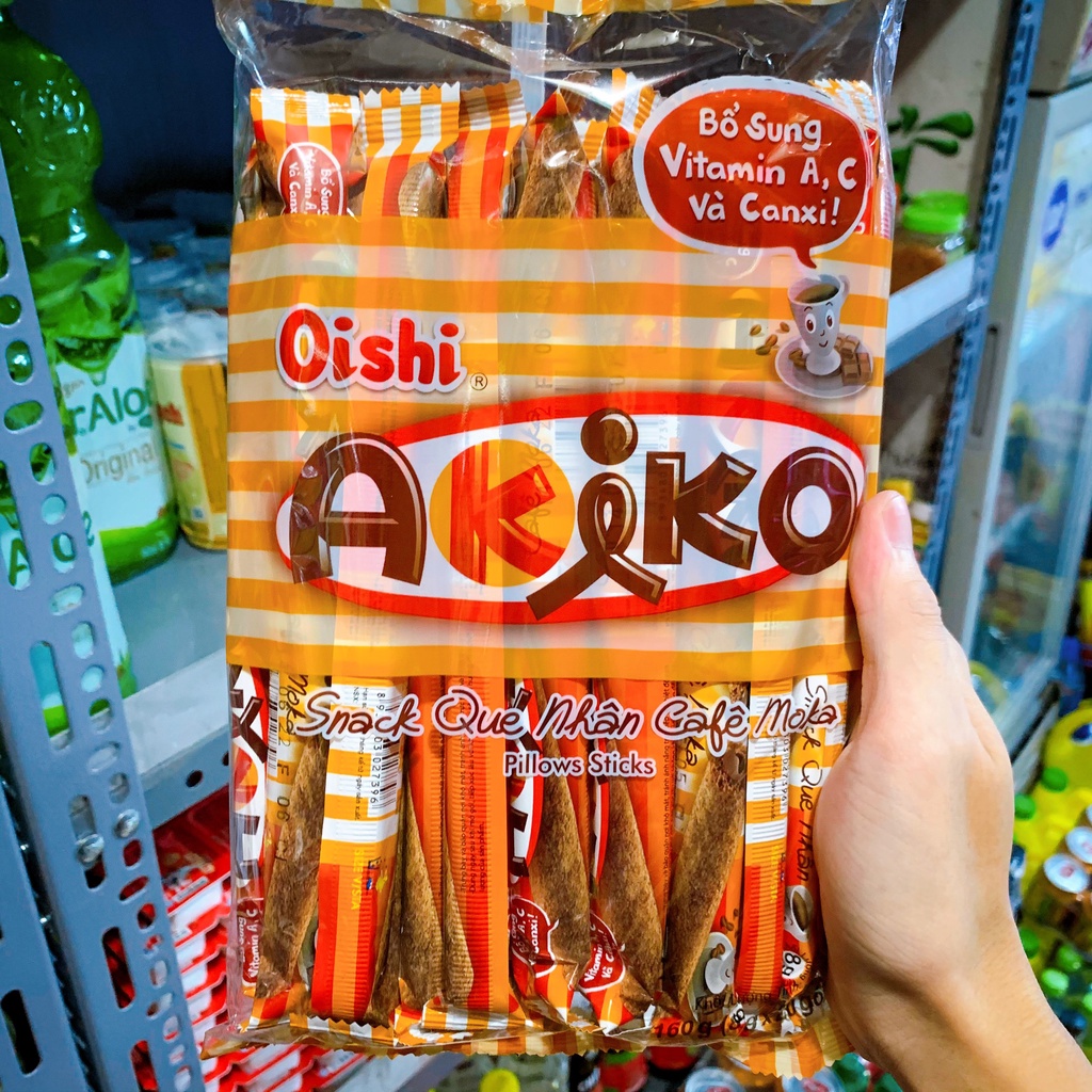 Bánh Snack Que Akiko Oishi Nhân Sữa/ Dừa/ Cà Phê Moka/ Phô Mai Gói 160g