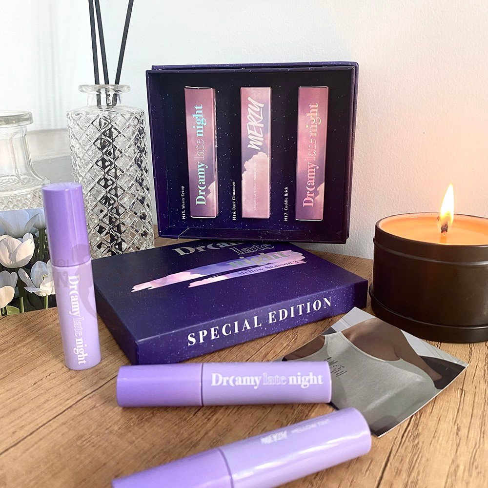 Set 3 Son Kem Lì Mịn Mượt, Lâu Trôi Merzy Dreamy Late Night Mellow Tint Set | BigBuy360 - bigbuy360.vn