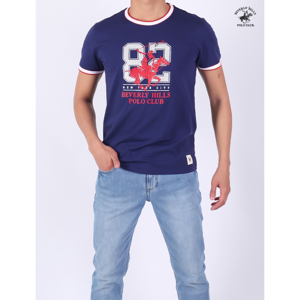 Beverly Hills Polo Club - Áo Tshirt Ngắn tay Nam Classic Đỏ đậm DBK- BHPC MATN0090