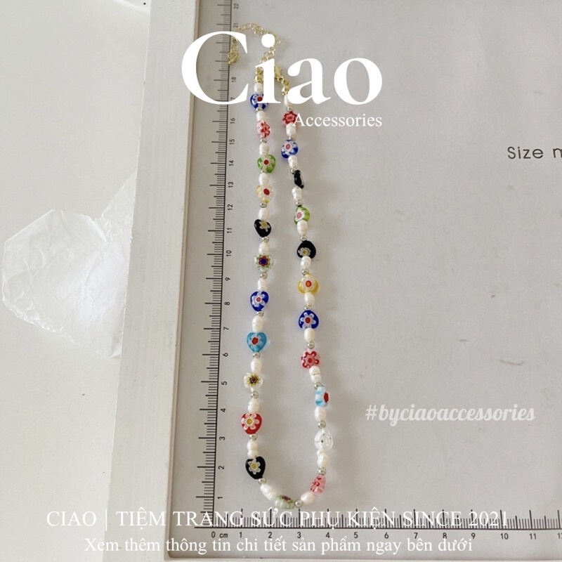 [HOẢ TỐC 1H] Dây chuyền/ Vòng cổ hạt cườm kết hợp hạt trai nước ngọt thiết kế mới lạ Oliver Ciao