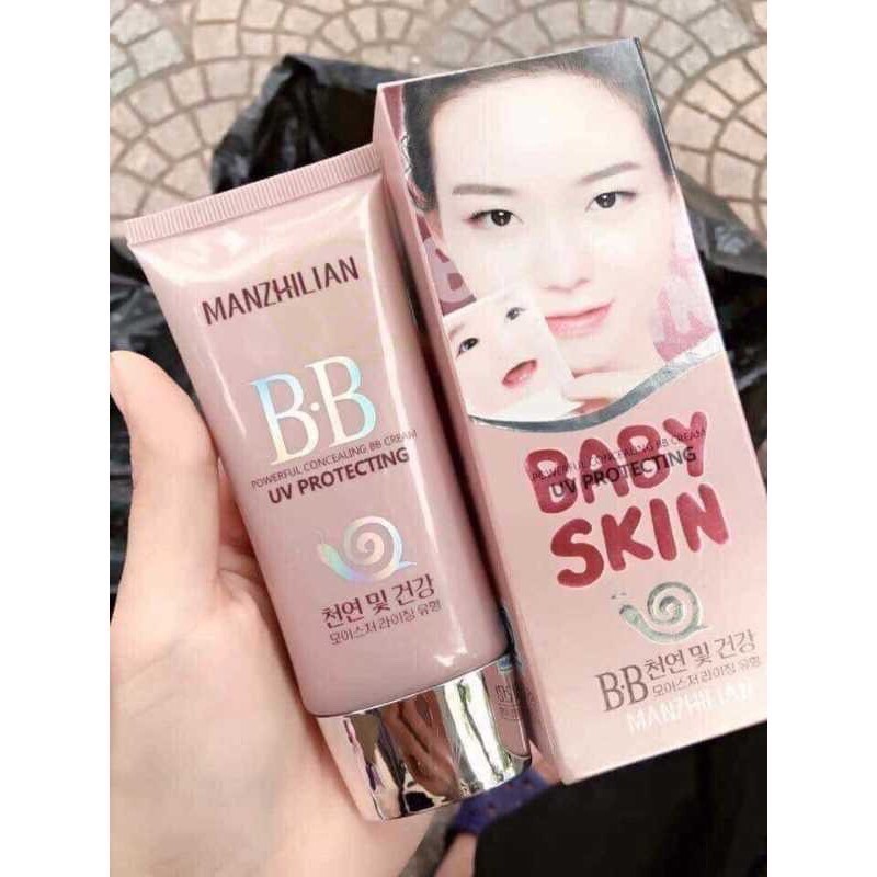 Kem nền BB Baby Skin tinh chất ốc sên lên tông trắng mịn dùng được cho da mụn , da nhạy cảm