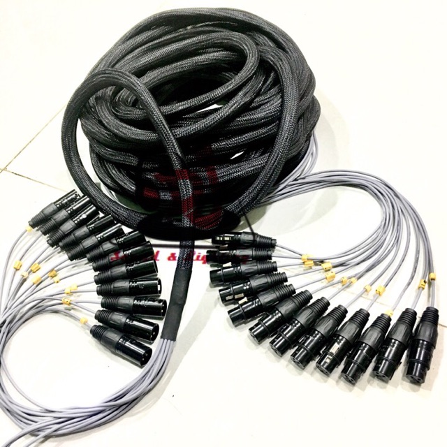 Dây cáp line 12 đường dài 18m dây tín hiệu âm thanh  dây nhạc cụ dây micro trống dây cáp line 12 đường