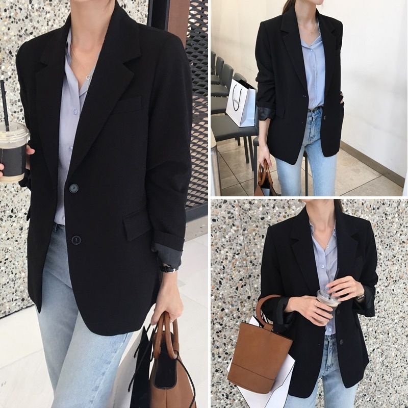 Áo khoác dáng rộng thời trang  phong cách Hàn Quốc đơn giản cho nữ