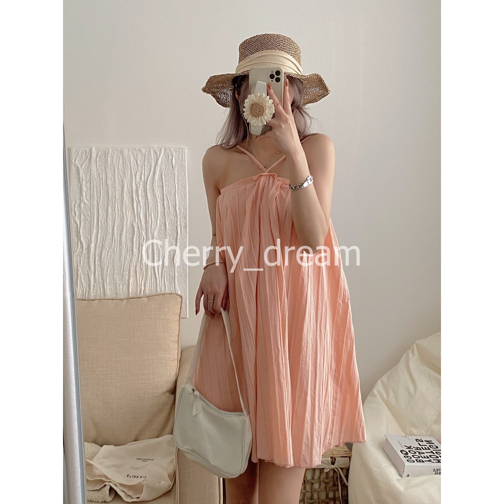 Đầm Cổ Yếm, Váy Maxi Dài Đi Biển, Đi Dự Tiệc Thiết Kế Dây Hở Lưng Cột Cổ Chất Vải Đũi Xinh Xắn | BigBuy360 - bigbuy360.vn