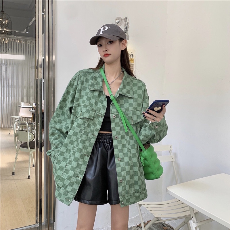 Áo sơ mi caro tay dài thời trang cho nữ