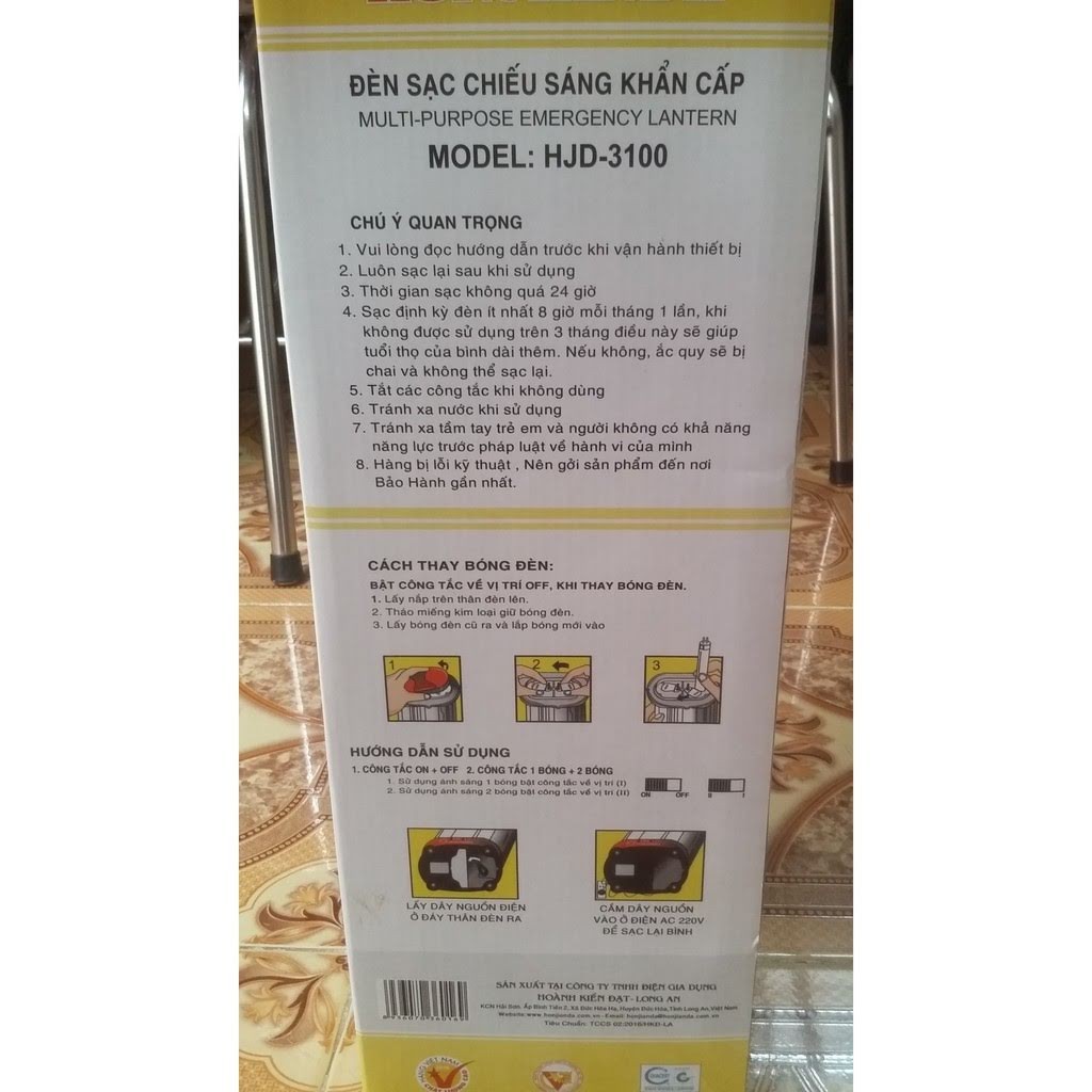 ĐÈN SẠC CHIẾU SÁNG KHẨN CẤP HONJIANDA (HJD-3100)